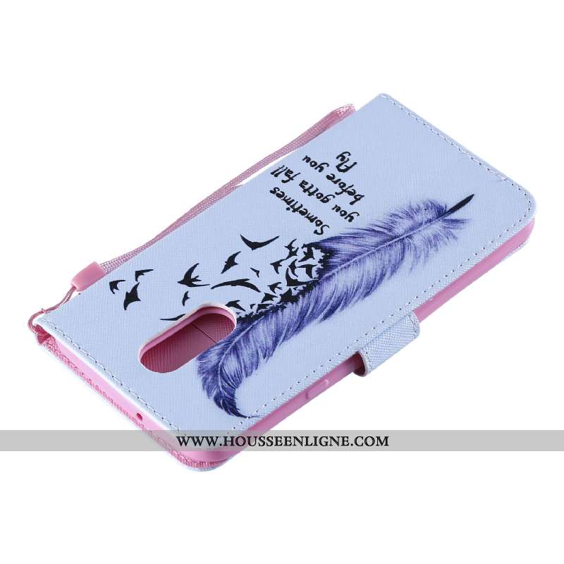 Étui Lg Q Stylus Cuir Protection Blanc Téléphone Portable Incassable Dessin Animé Carte Blanche