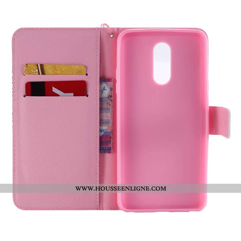 Étui Lg Q Stylus Cuir Protection Blanc Téléphone Portable Incassable Dessin Animé Carte Blanche