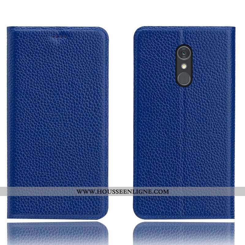 Étui Lg Q Stylus Cuir Véritable Protection Téléphone Portable Litchi Tout Compris Coque Marron