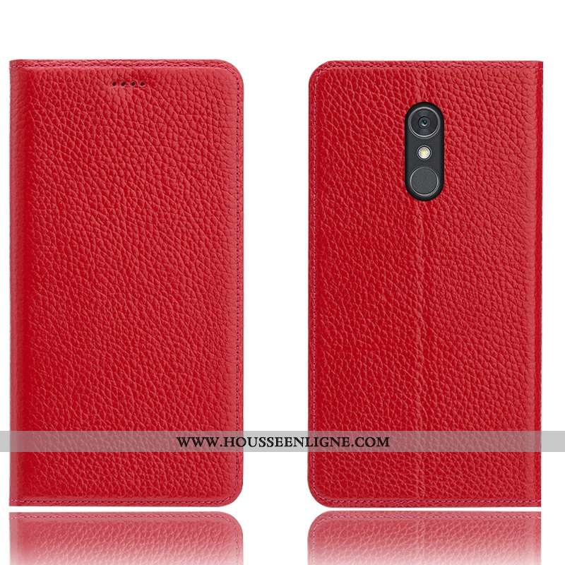 Étui Lg Q Stylus Cuir Véritable Protection Téléphone Portable Litchi Tout Compris Coque Marron