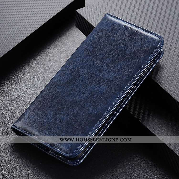 Étui Lg Q Stylus Modèle Fleurie Magnétisme Litchi Bleu Marin Téléphone Portable Coque Bleu Foncé