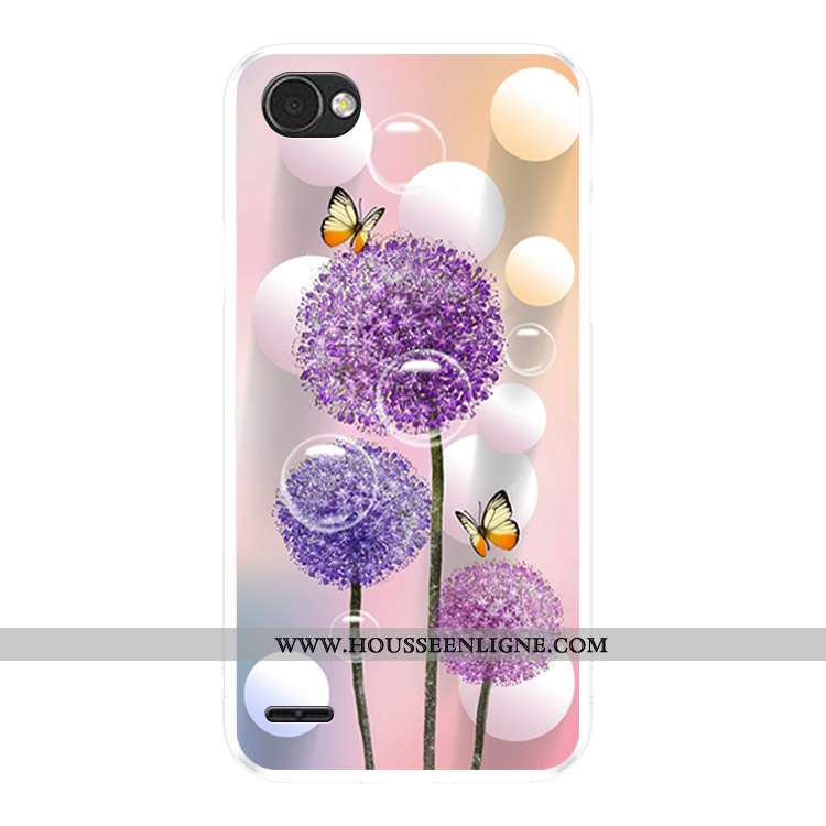 Étui Lg Q6 Coque En Silicone Protection Dessin Animé Violet Tout Compris Incassable