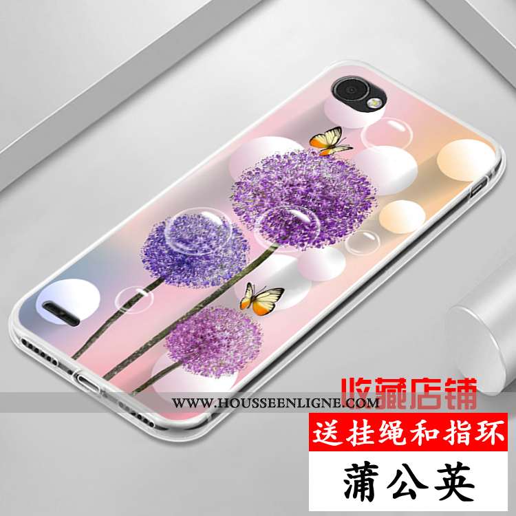 Étui Lg Q6 Coque En Silicone Protection Dessin Animé Violet Tout Compris Incassable