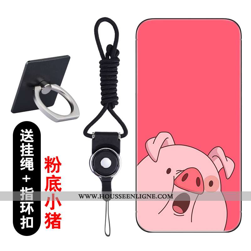 Étui Lg Q6 Créatif Dessin Animé Protection Coque Transparent Téléphone Portable Rose