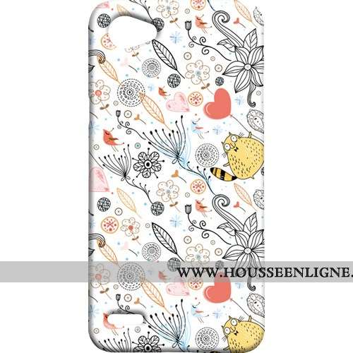 Étui Lg Q6 Délavé En Daim Blanc Téléphone Portable Frais Difficile Mini Blanche
