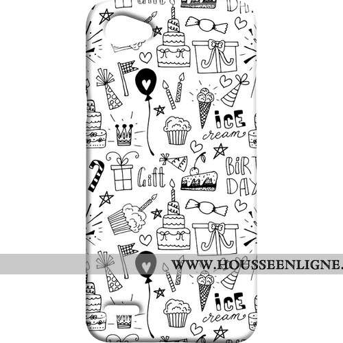 Étui Lg Q6 Délavé En Daim Blanc Téléphone Portable Frais Difficile Mini Blanche