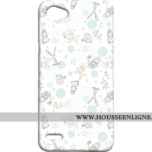 Étui Lg Q6 Délavé En Daim Blanc Téléphone Portable Frais Difficile Mini Blanche