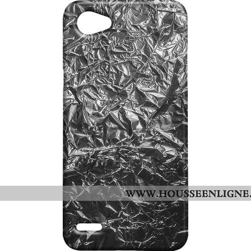 Étui Lg Q6 Métal Modèle Fleurie Mini Rétro Coque Jaune