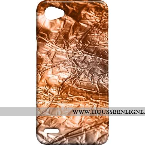 Étui Lg Q6 Métal Modèle Fleurie Mini Rétro Coque Jaune