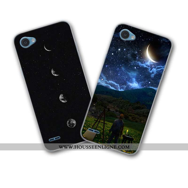 Étui Lg Q6 Personnalité Créatif Protection Bleu Marin Téléphone Portable Charmant Tout Compris Bleu 