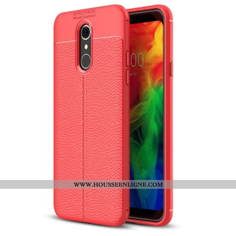 Étui Lg Q7 Cuir Modèle Fleurie Coque 2020 Tout Compris Silicone Noir