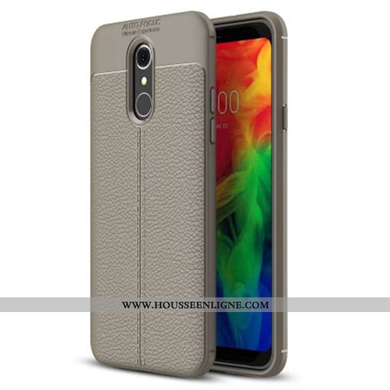 Étui Lg Q7 Cuir Modèle Fleurie Coque 2020 Tout Compris Silicone Noir