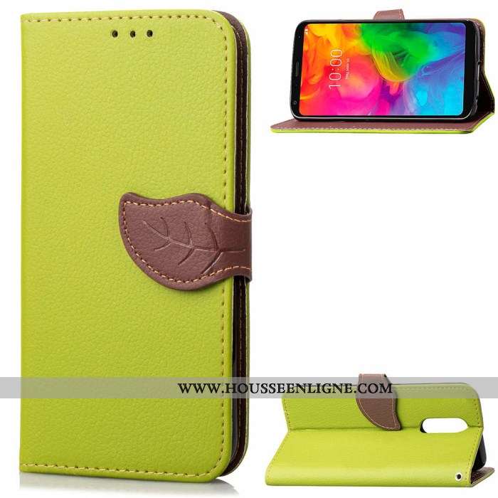 Étui Lg Q7 Portefeuille Cuir Rouge Téléphone Portable Carte Housse Protection