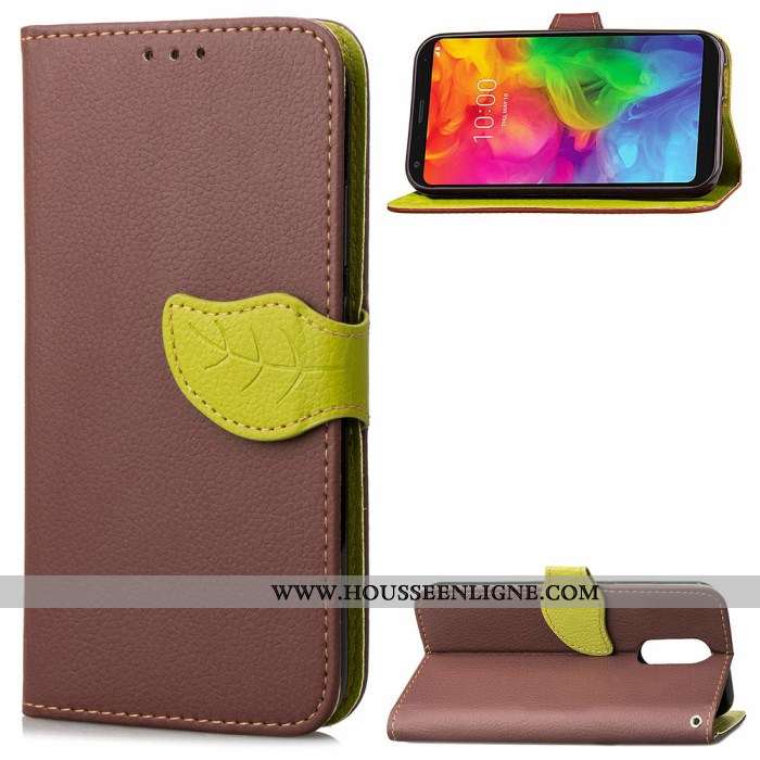 Étui Lg Q7 Portefeuille Cuir Rouge Téléphone Portable Carte Housse Protection