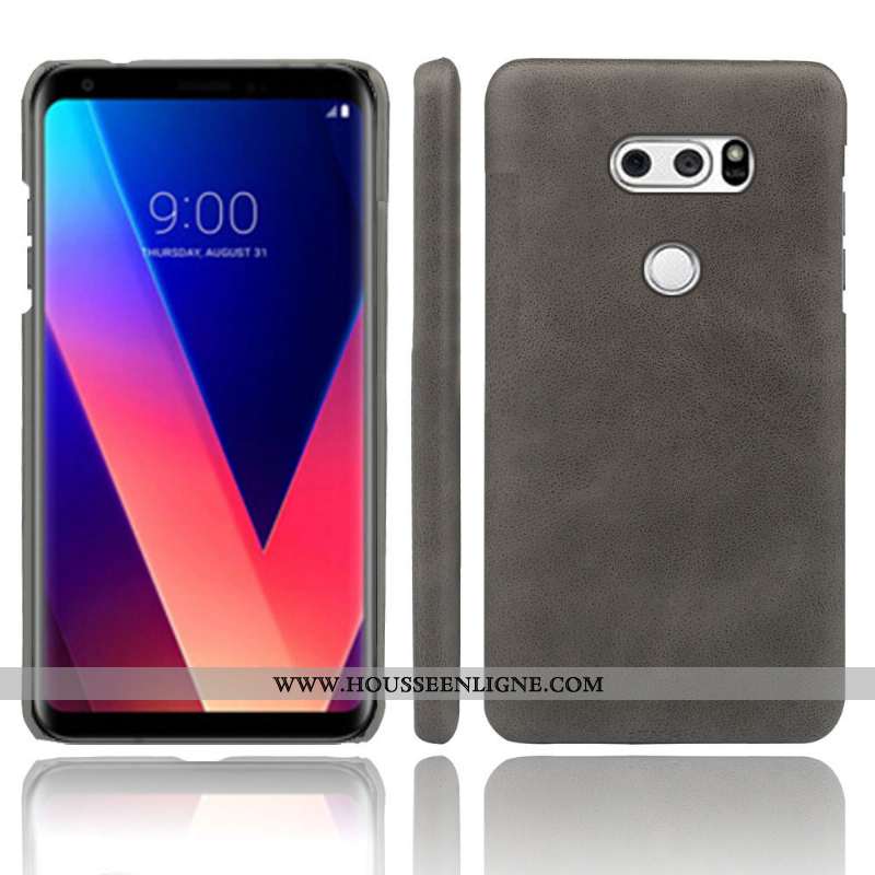 Étui Lg V30 Créatif Cuir Téléphone Portable Incassable Protection Coque Noir