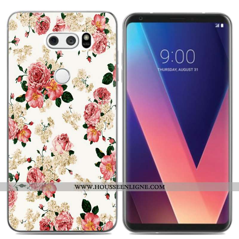 Étui Lg V30 Créatif Dessin Animé Téléphone Portable Noir Frais Coque Silicone