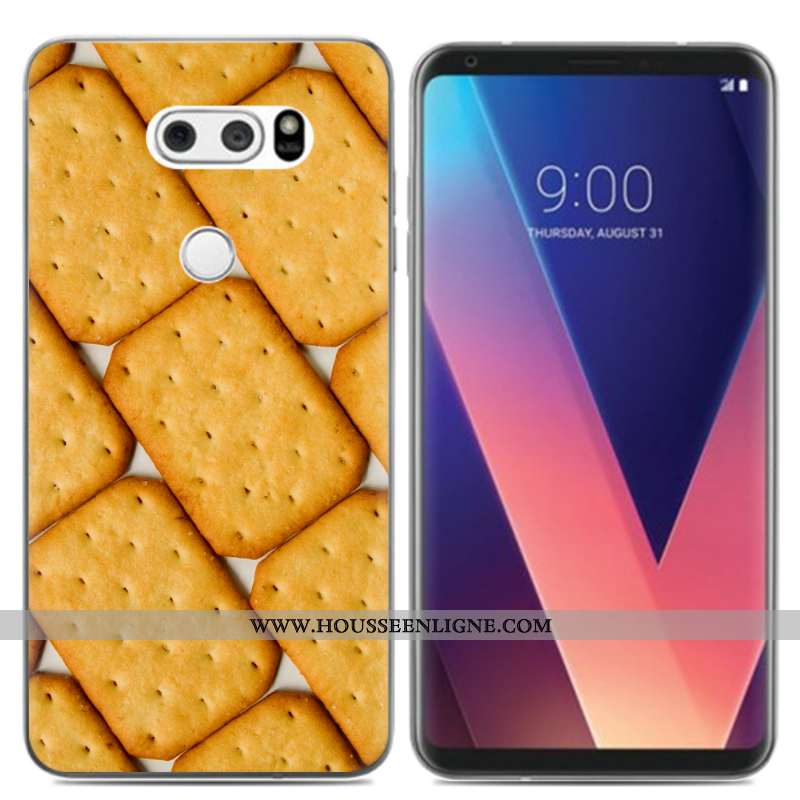 Étui Lg V30 Créatif Dessin Animé Téléphone Portable Noir Frais Coque Silicone