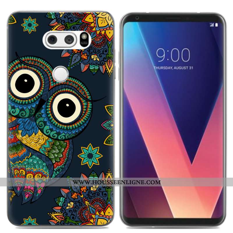Étui Lg V30 Créatif Dessin Animé Téléphone Portable Noir Frais Coque Silicone