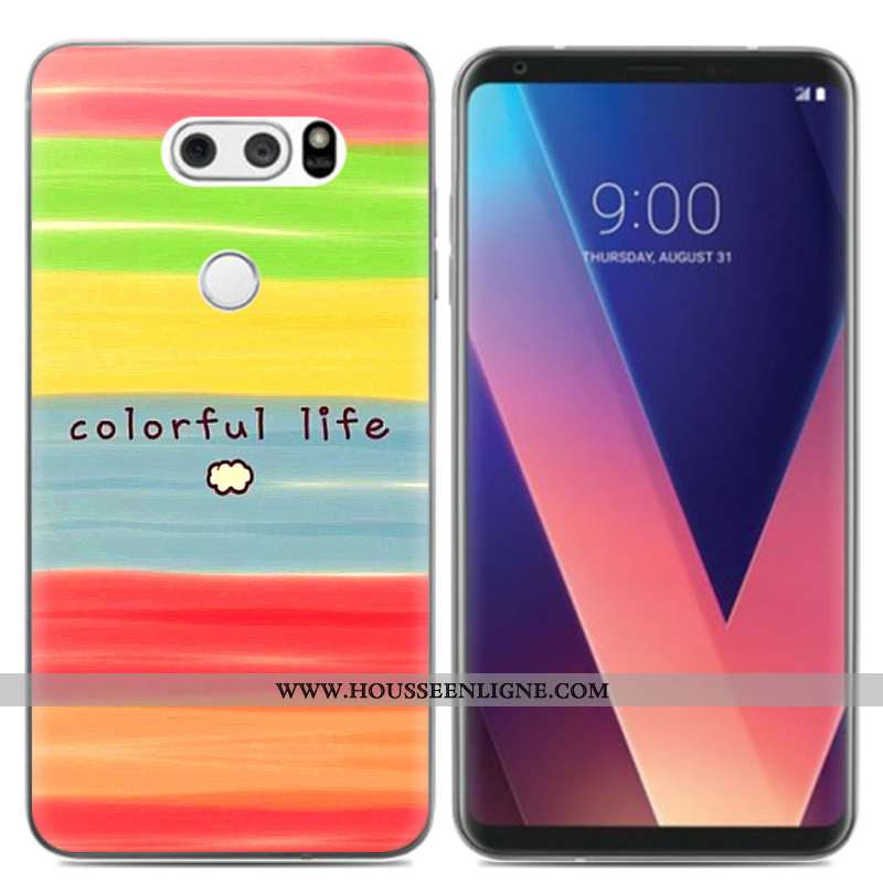Étui Lg V30 Créatif Dessin Animé Téléphone Portable Noir Frais Coque Silicone