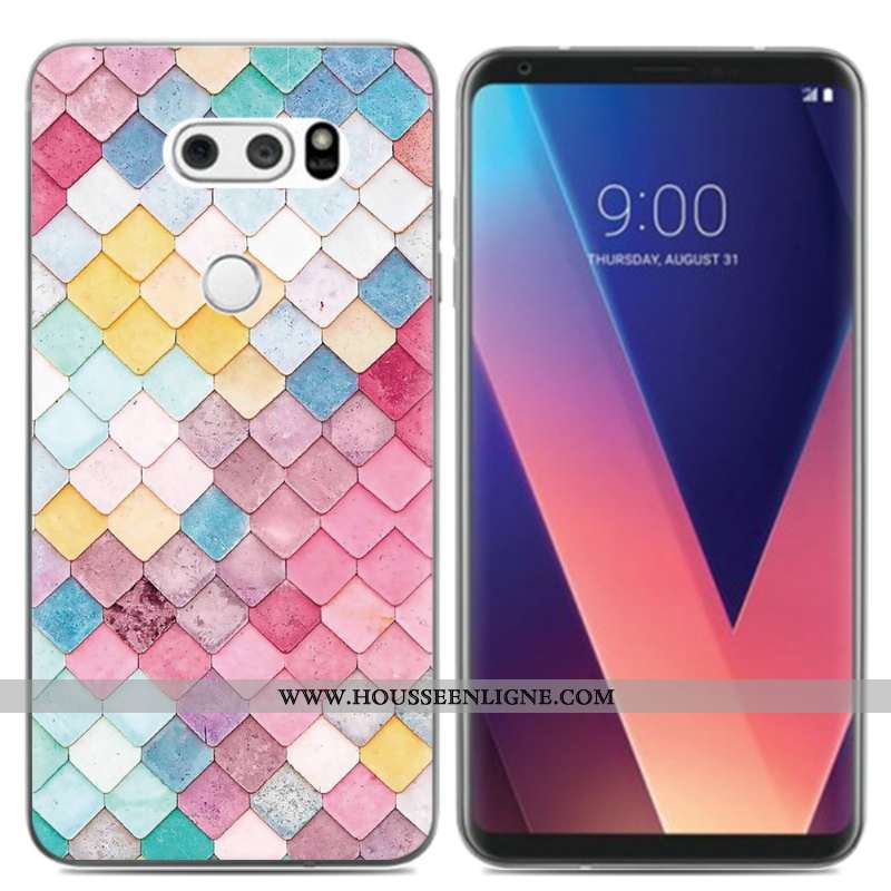 Étui Lg V30 Créatif Dessin Animé Téléphone Portable Noir Frais Coque Silicone