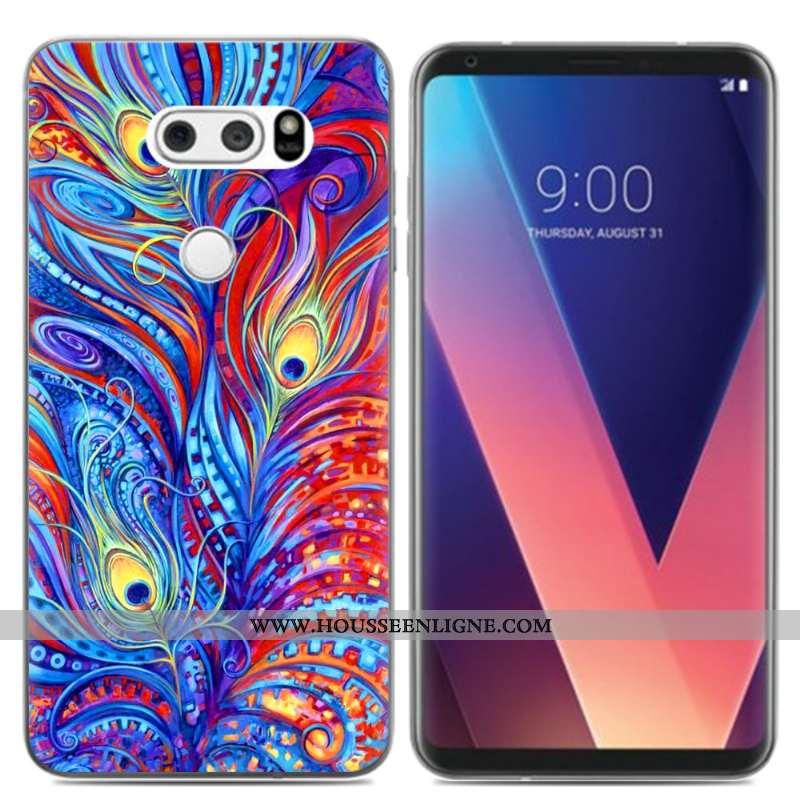 Étui Lg V30 Créatif Dessin Animé Téléphone Portable Noir Frais Coque Silicone