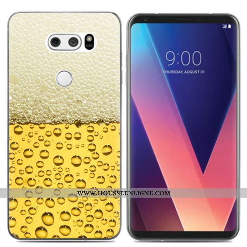 Étui Lg V30 Créatif Dessin Animé Téléphone Portable Noir Frais Coque Silicone