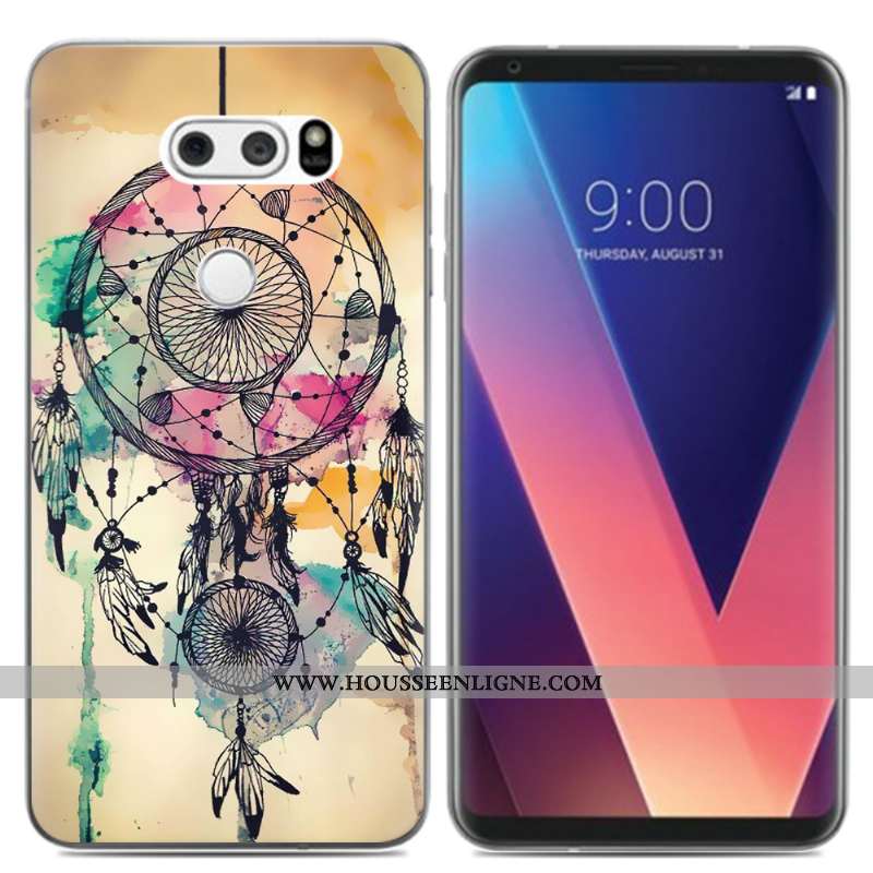 Étui Lg V30 Créatif Dessin Animé Téléphone Portable Noir Frais Coque Silicone