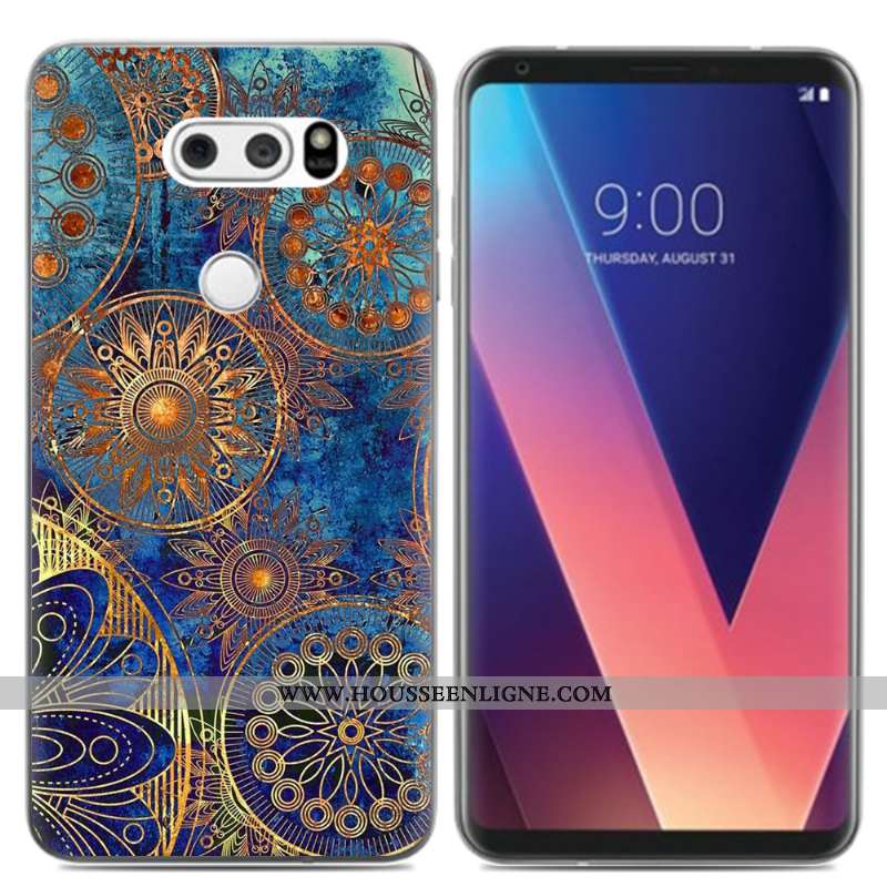 Étui Lg V30 Créatif Dessin Animé Téléphone Portable Noir Frais Coque Silicone