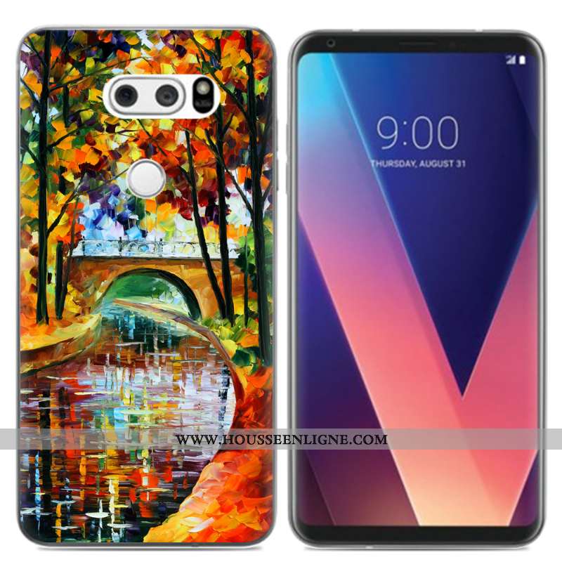 Étui Lg V30 Créatif Dessin Animé Téléphone Portable Noir Frais Coque Silicone
