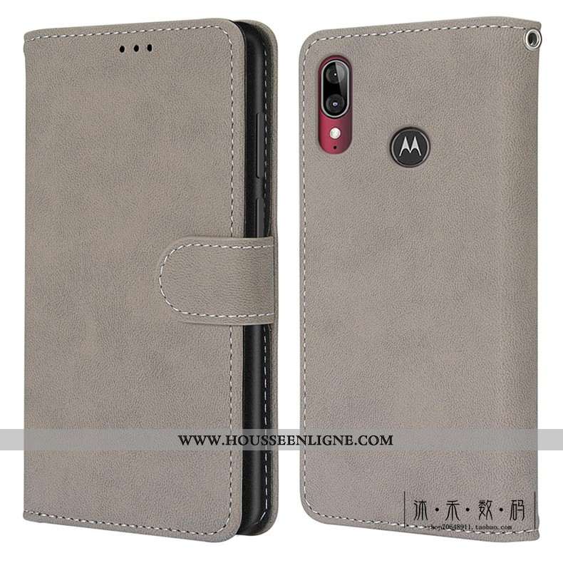 Étui Moto E6 Plus Protection Délavé En Daim Téléphone Portable Coque Vintage Housse Verte