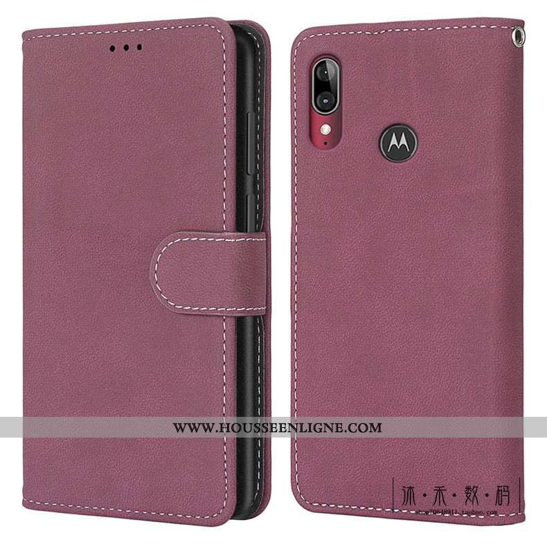 Étui Moto E6 Plus Protection Délavé En Daim Téléphone Portable Coque Vintage Housse Verte