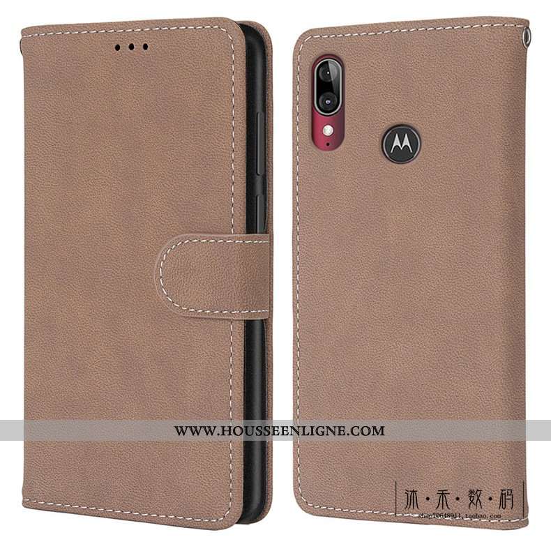 Étui Moto E6 Plus Protection Délavé En Daim Téléphone Portable Coque Vintage Housse Verte