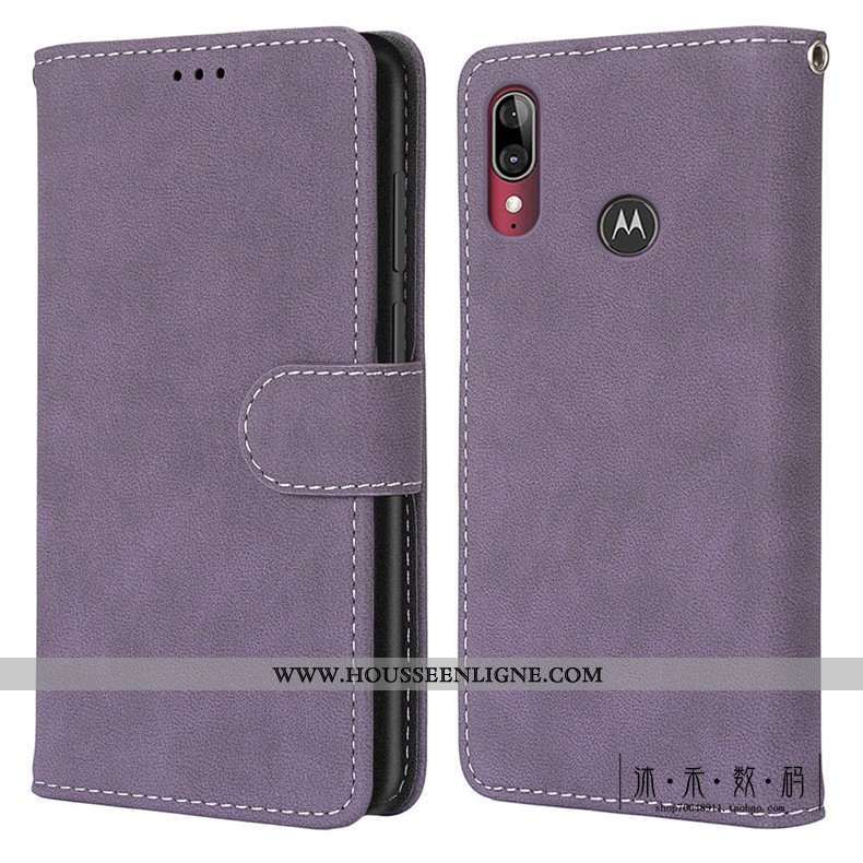 Étui Moto E6 Plus Protection Délavé En Daim Téléphone Portable Coque Vintage Housse Verte