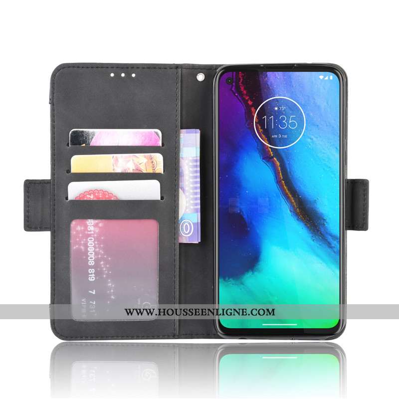 Étui Moto G Pro Portefeuille Cuir Coque Housse Noir Protection
