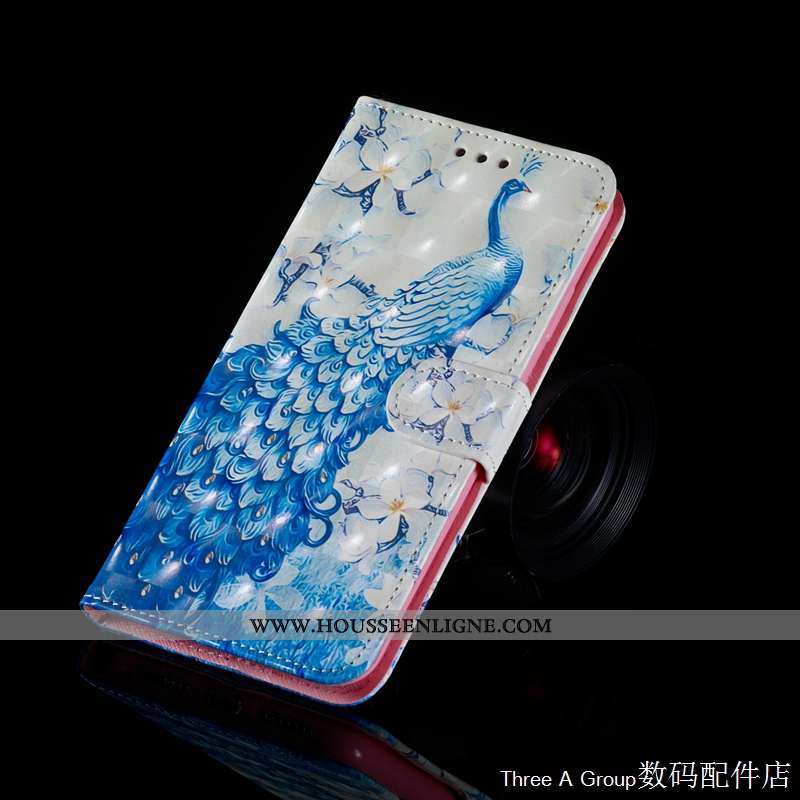 Étui Moto G7 Ornements Suspendus Personnalité Bleu Tendance Clamshell Protection Cuir