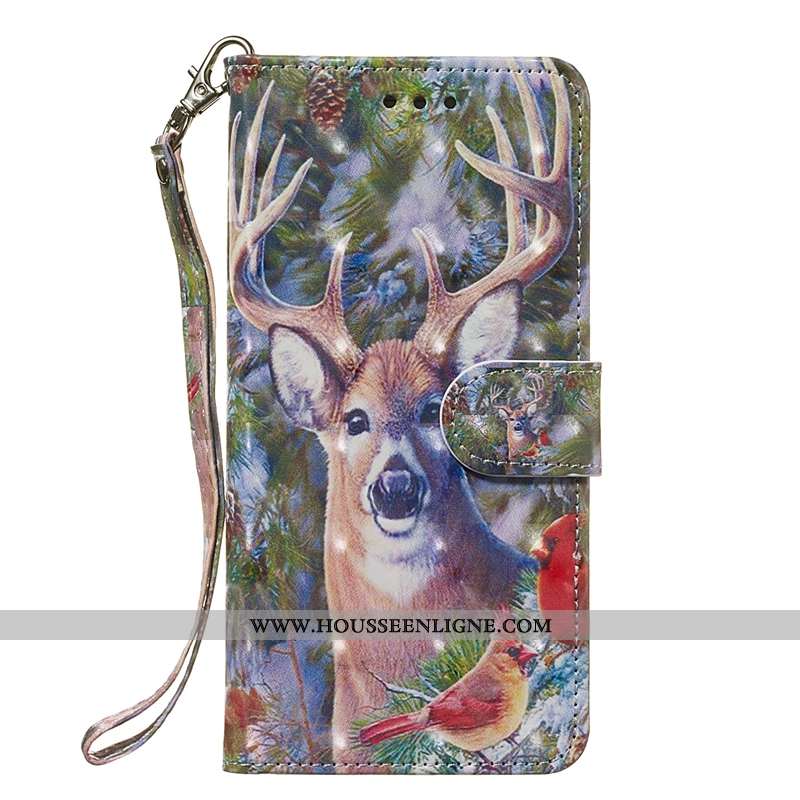 Étui Moto G7 Ornements Suspendus Personnalité Bleu Tendance Clamshell Protection Cuir