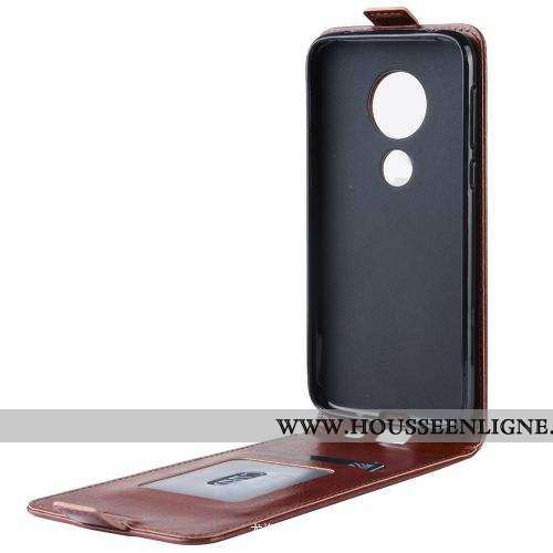 Étui Moto G7 Play Fluide Doux Protection Téléphone Portable Cuir Coque Clamshell Rouge