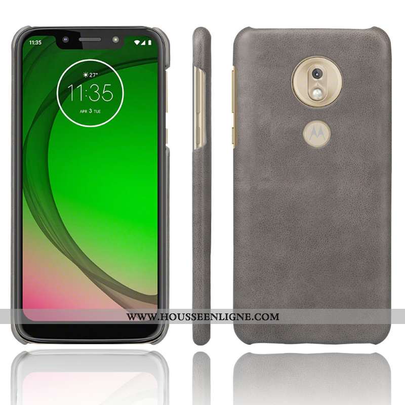 Étui Moto G7 Play Vintage Cuir Protection Délavé En Daim Orange Difficile