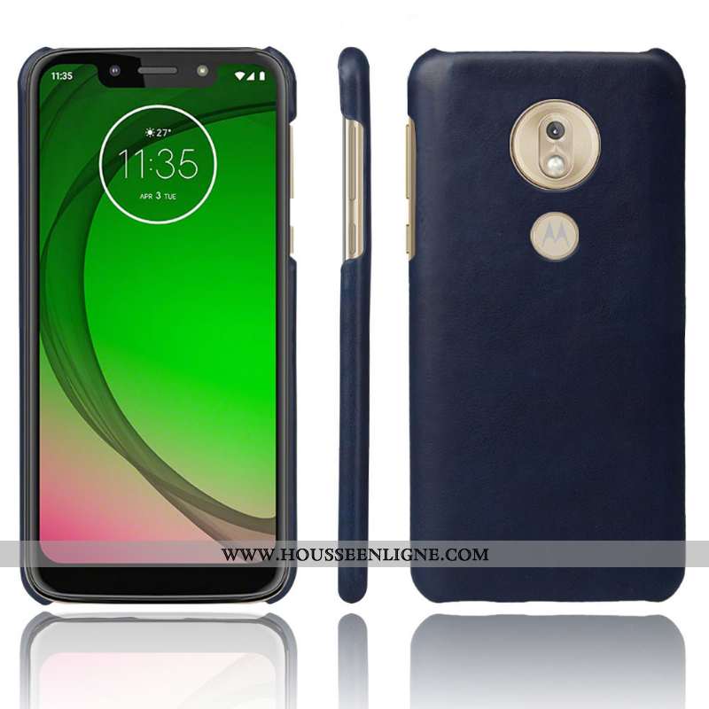 Étui Moto G7 Play Vintage Cuir Protection Délavé En Daim Orange Difficile