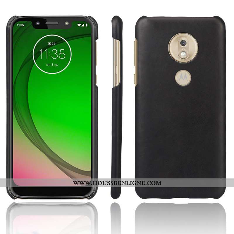 Étui Moto G7 Play Vintage Cuir Protection Délavé En Daim Orange Difficile