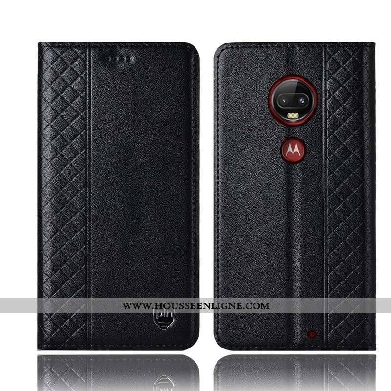 Étui Moto G7 Plus Cuir Véritable Protection Coque Rouge Tout Compris Téléphone Portable
