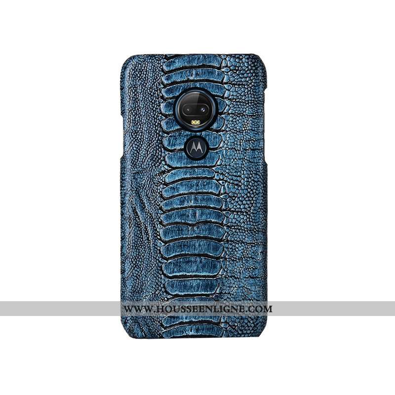 Étui Moto G7 Plus Personnalité Créatif Personnalisé Cuir Véritable Téléphone Portable Couvercle Arri