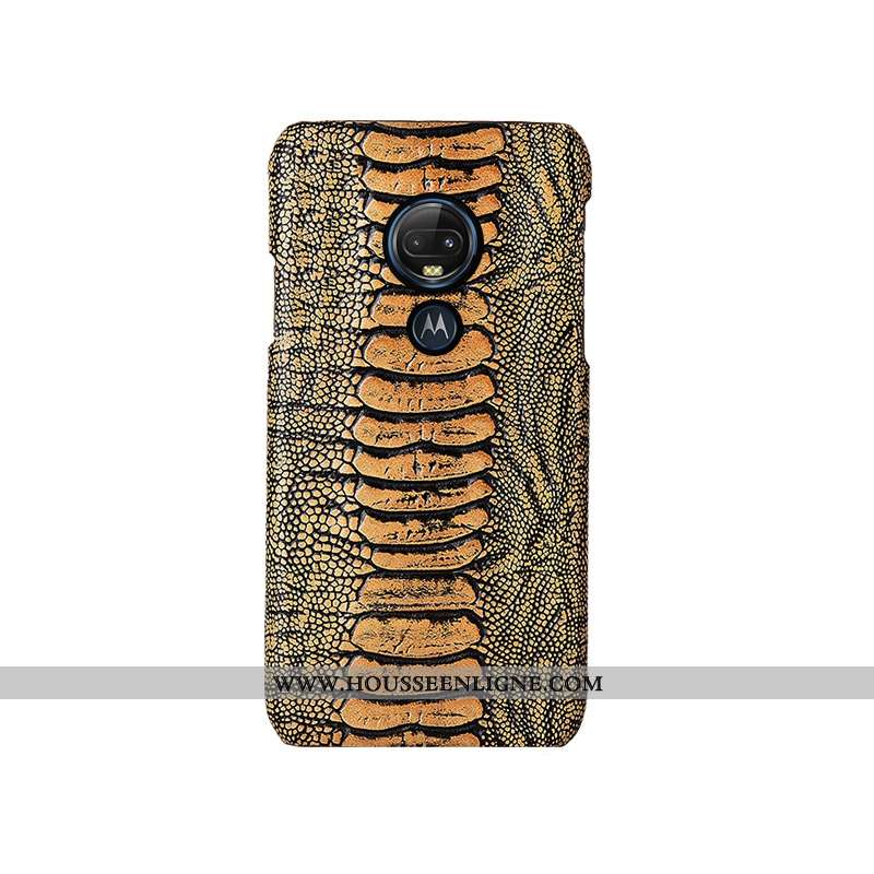 Étui Moto G7 Plus Personnalité Créatif Personnalisé Cuir Véritable Téléphone Portable Couvercle Arri