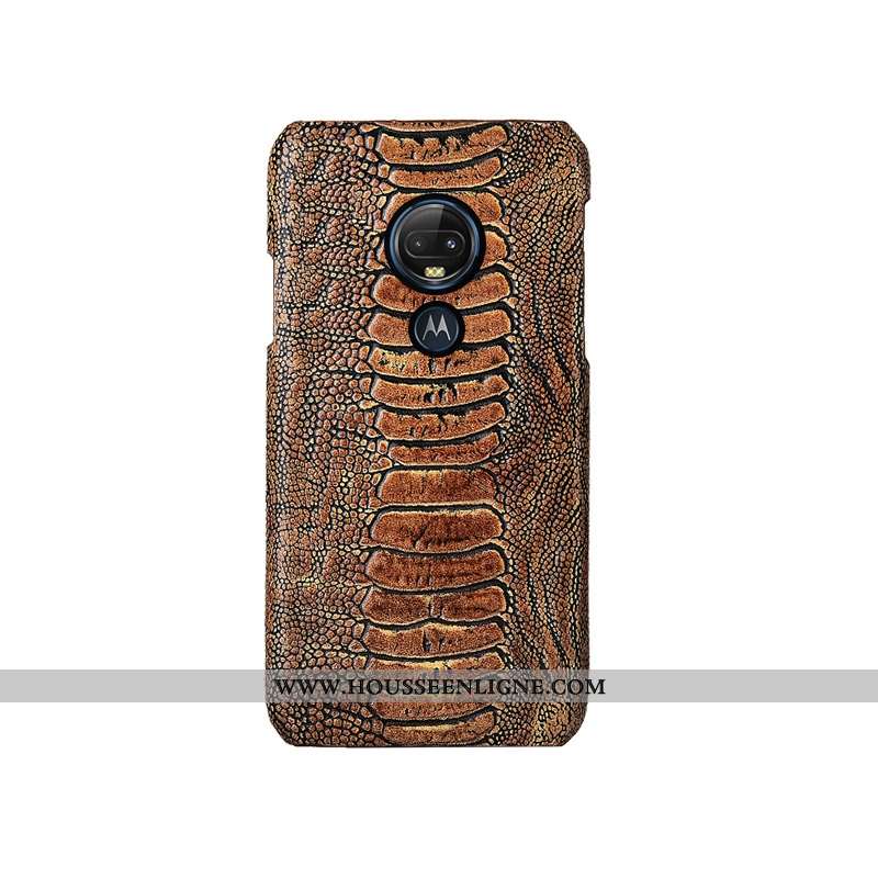 Étui Moto G7 Plus Personnalité Créatif Personnalisé Cuir Véritable Téléphone Portable Couvercle Arri