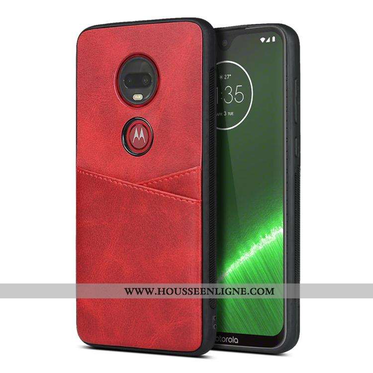 Étui Moto G7 Plus Silicone Protection Fluide Doux Carte Coque Téléphone Portable Jaune
