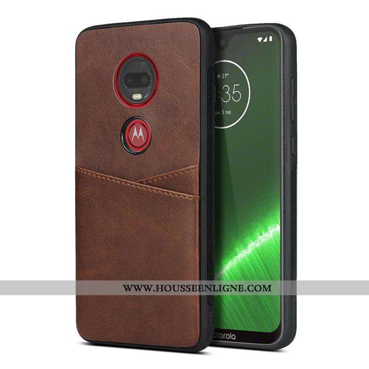 Étui Moto G7 Plus Silicone Protection Fluide Doux Carte Coque Téléphone Portable Jaune