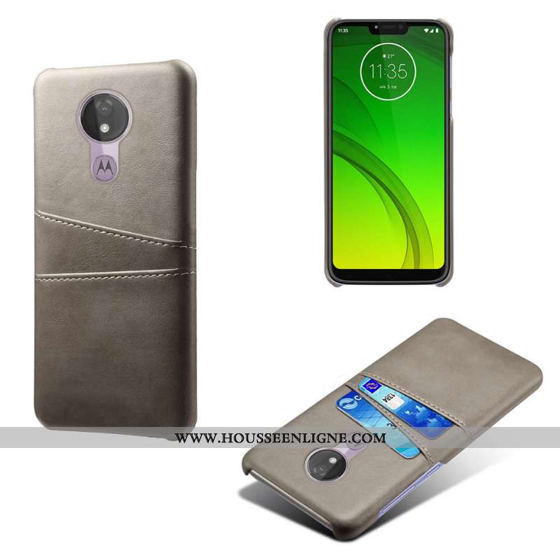 Étui Moto G7 Power Cuir Bleu Téléphone Portable Difficile Carte Coque