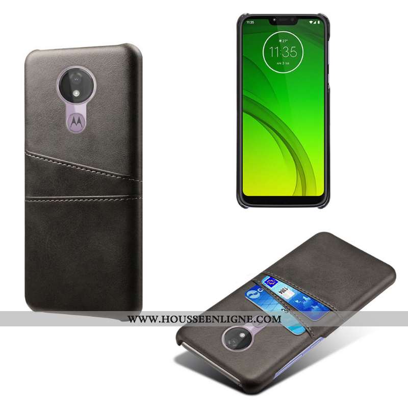 Étui Moto G7 Power Cuir Bleu Téléphone Portable Difficile Carte Coque