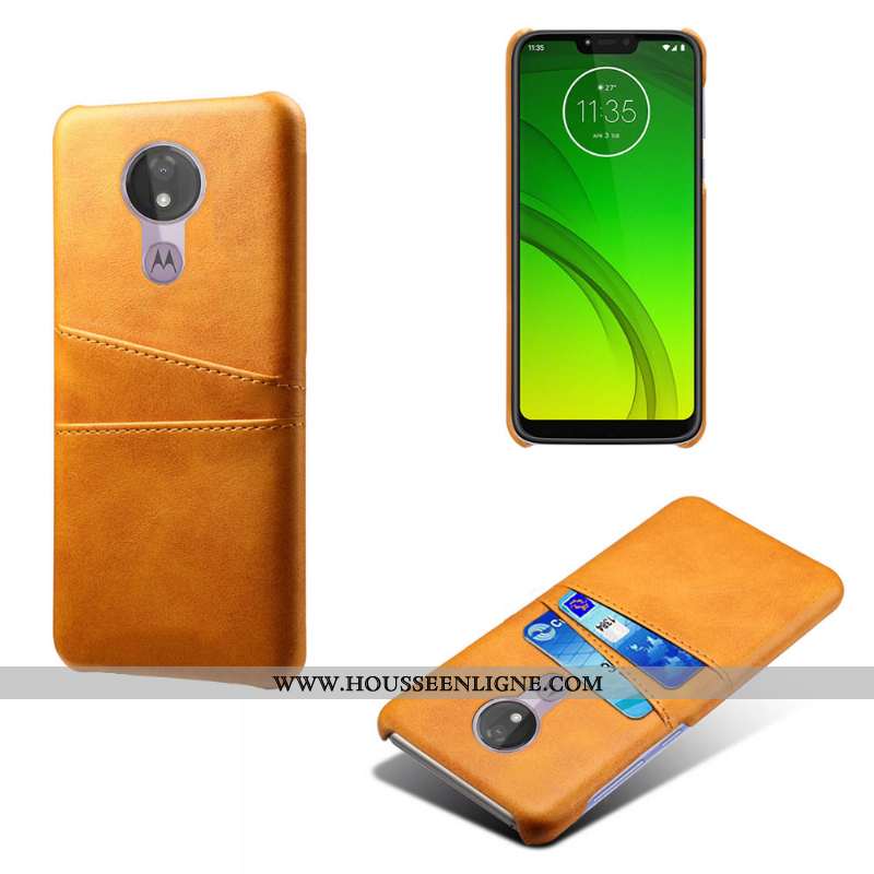 Étui Moto G7 Power Cuir Bleu Téléphone Portable Difficile Carte Coque