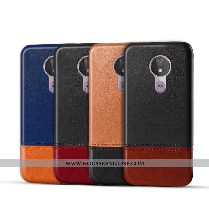 Étui Moto G7 Power Protection Cuir Véritable Coque Noir Téléphone Portable Business Qualité